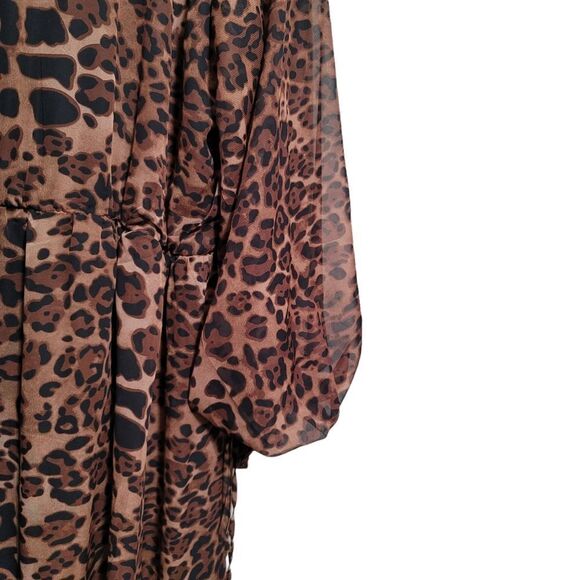 Missguided Long Animal Print Dress 14 - Picture 7 of 9